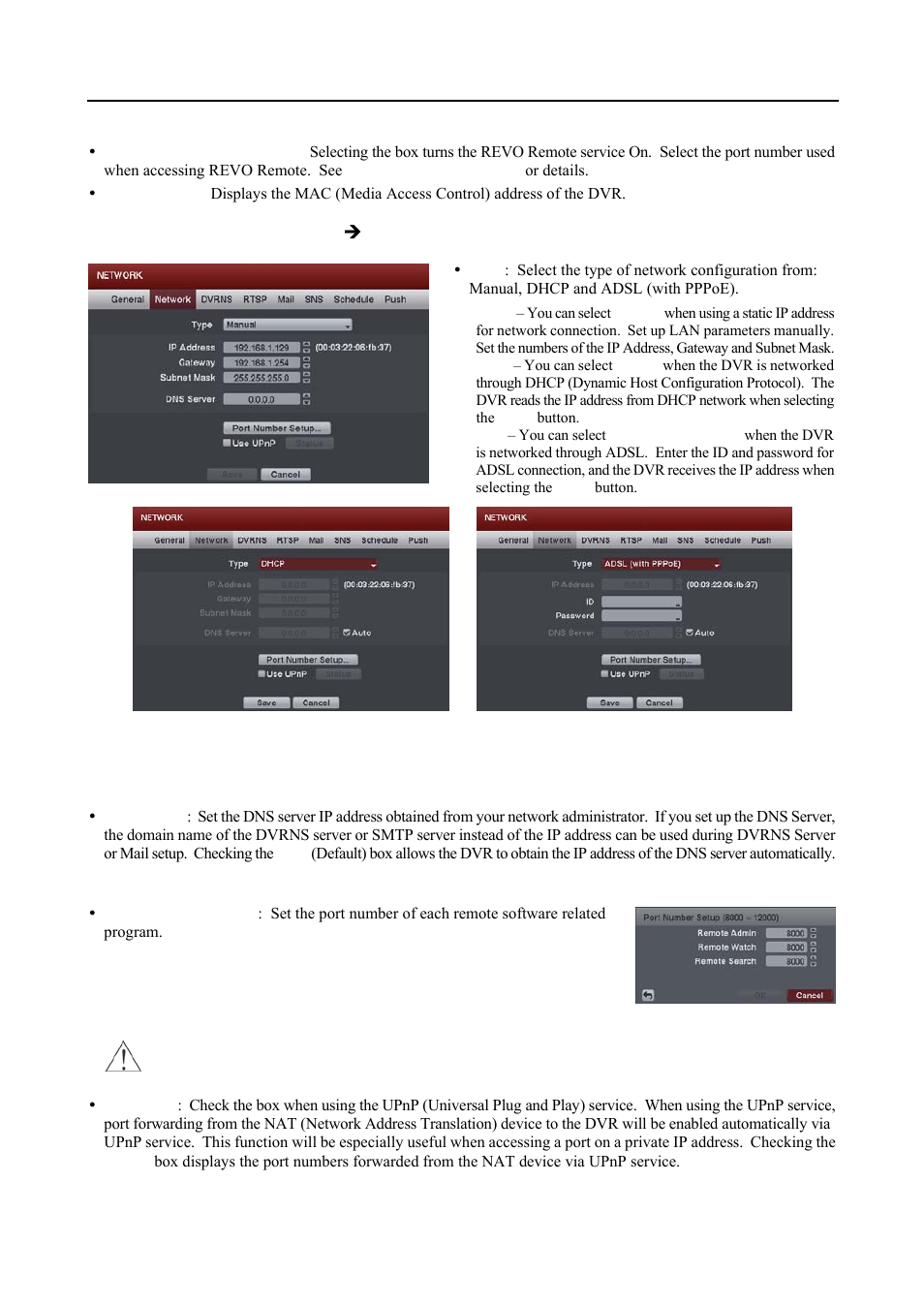 Network settings (network  network tab) | Revo R16DVR4 User Manual | Page 23 / 56