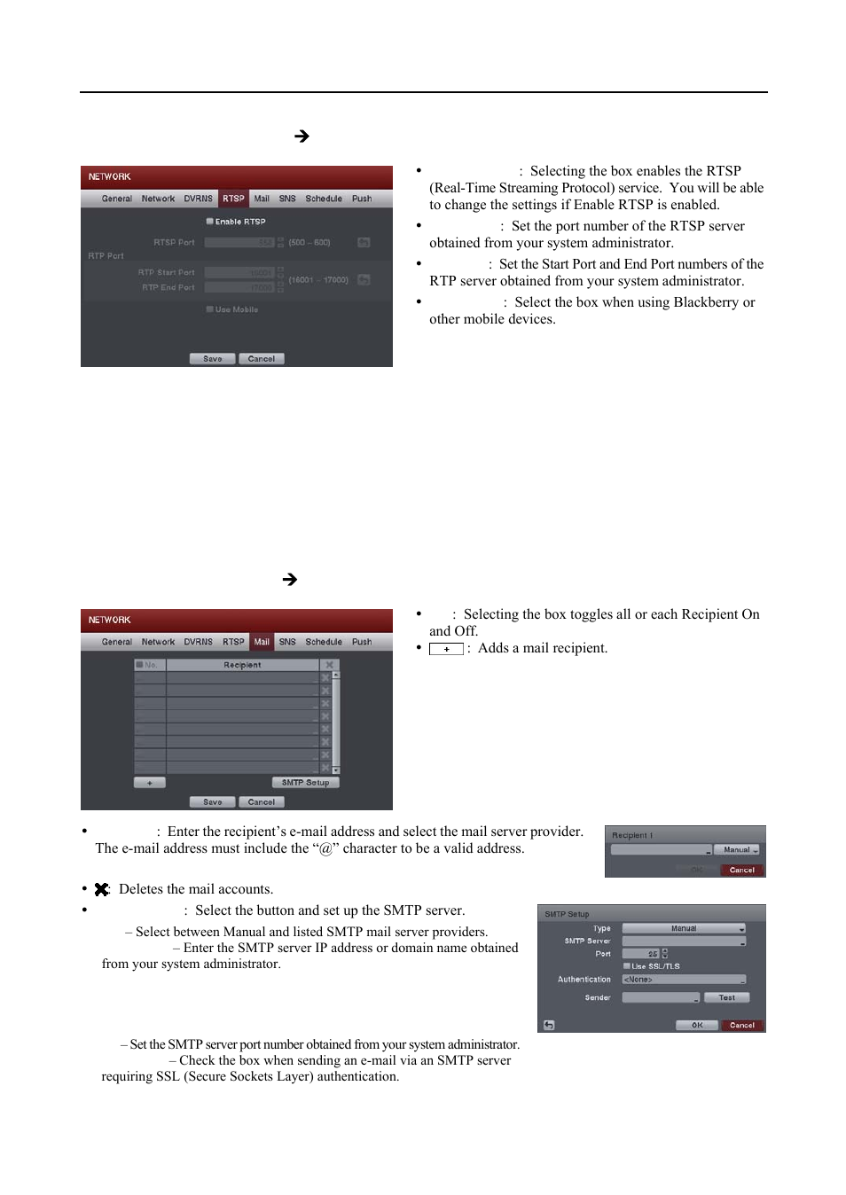Mail settings (network  mail tab) | Revo R16DVR4 User Manual | Page 25 / 56