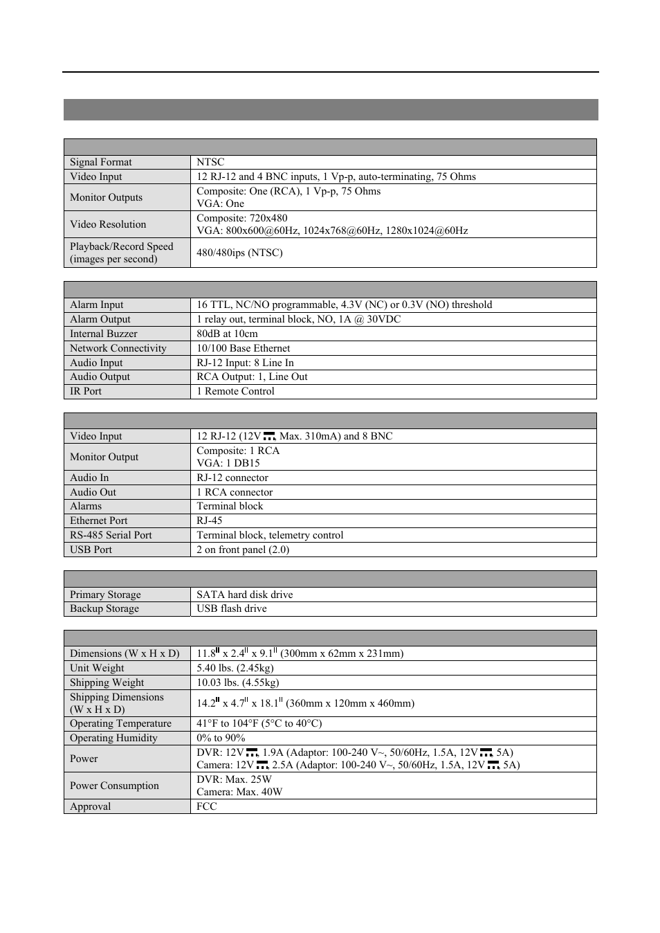 Specifications | Revo R16DVR4 User Manual | Page 53 / 56