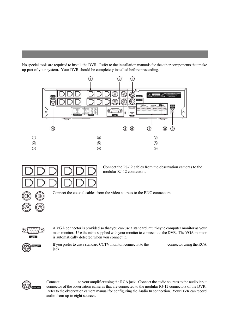 Chapter 2 — installation & configuration, Rear panel connectors | Revo R16DVR4 User Manual | Page 9 / 56