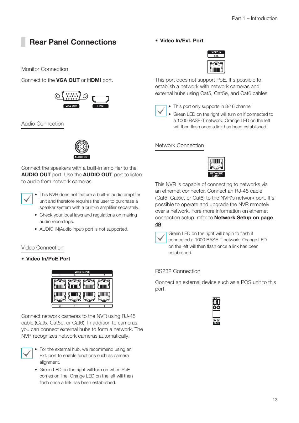 Rear panel connections | Revo NVR User Manual | Page 13 / 82