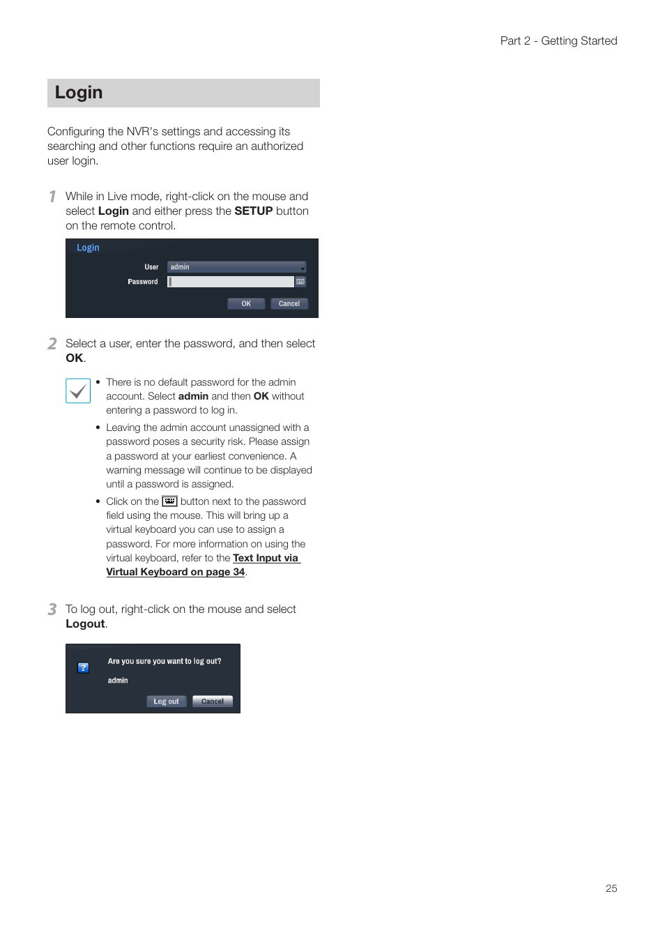 Camera registration mode, Login, Camera registration mode login | Revo NVR User Manual | Page 25 / 82