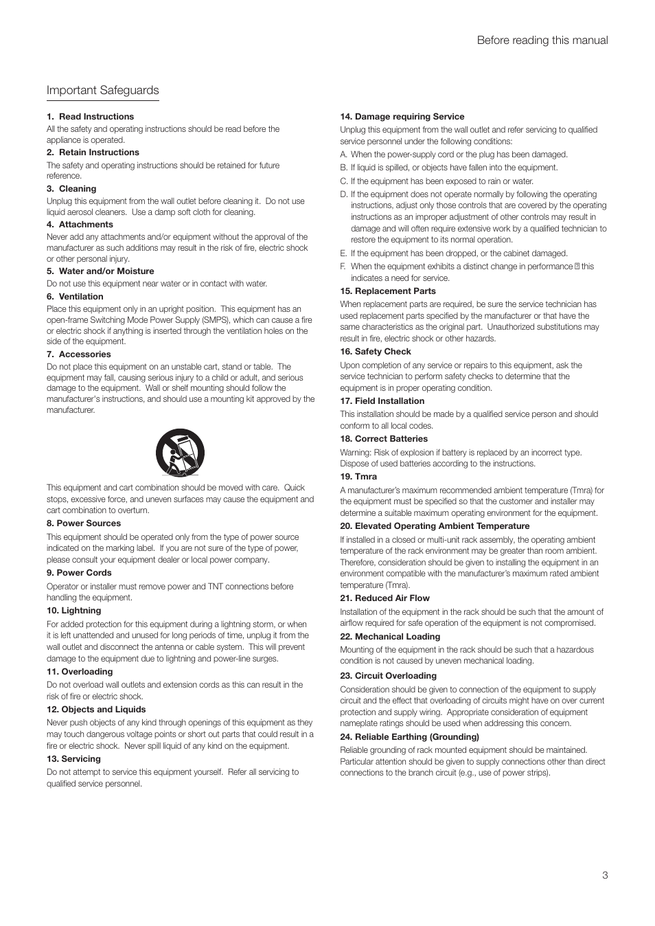 Important safeguards | Revo NVR User Manual | Page 3 / 82