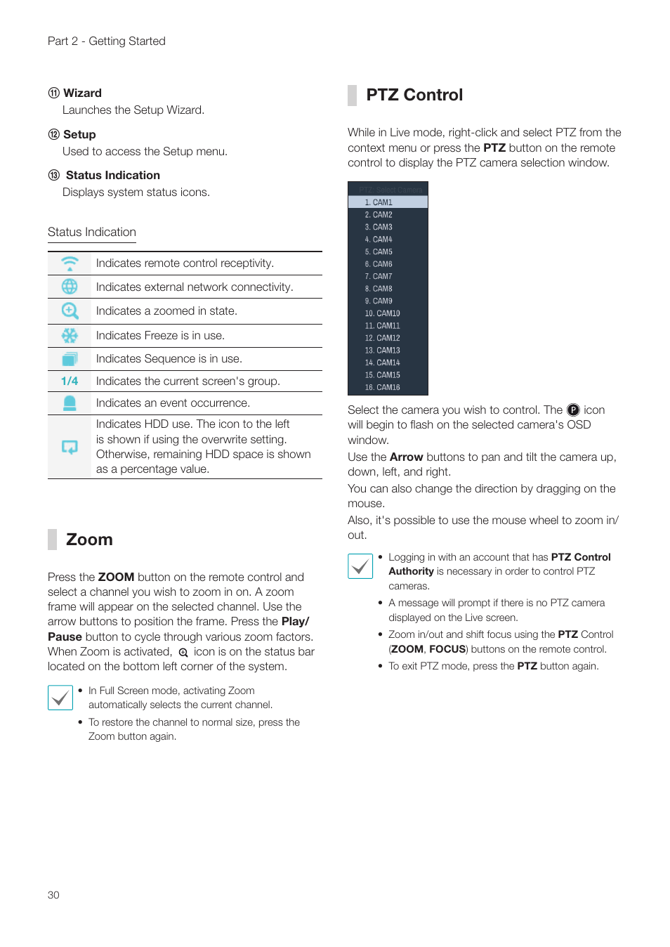 Zoom, Ptz control, Zoom ptz control | Revo NVR User Manual | Page 30 / 82