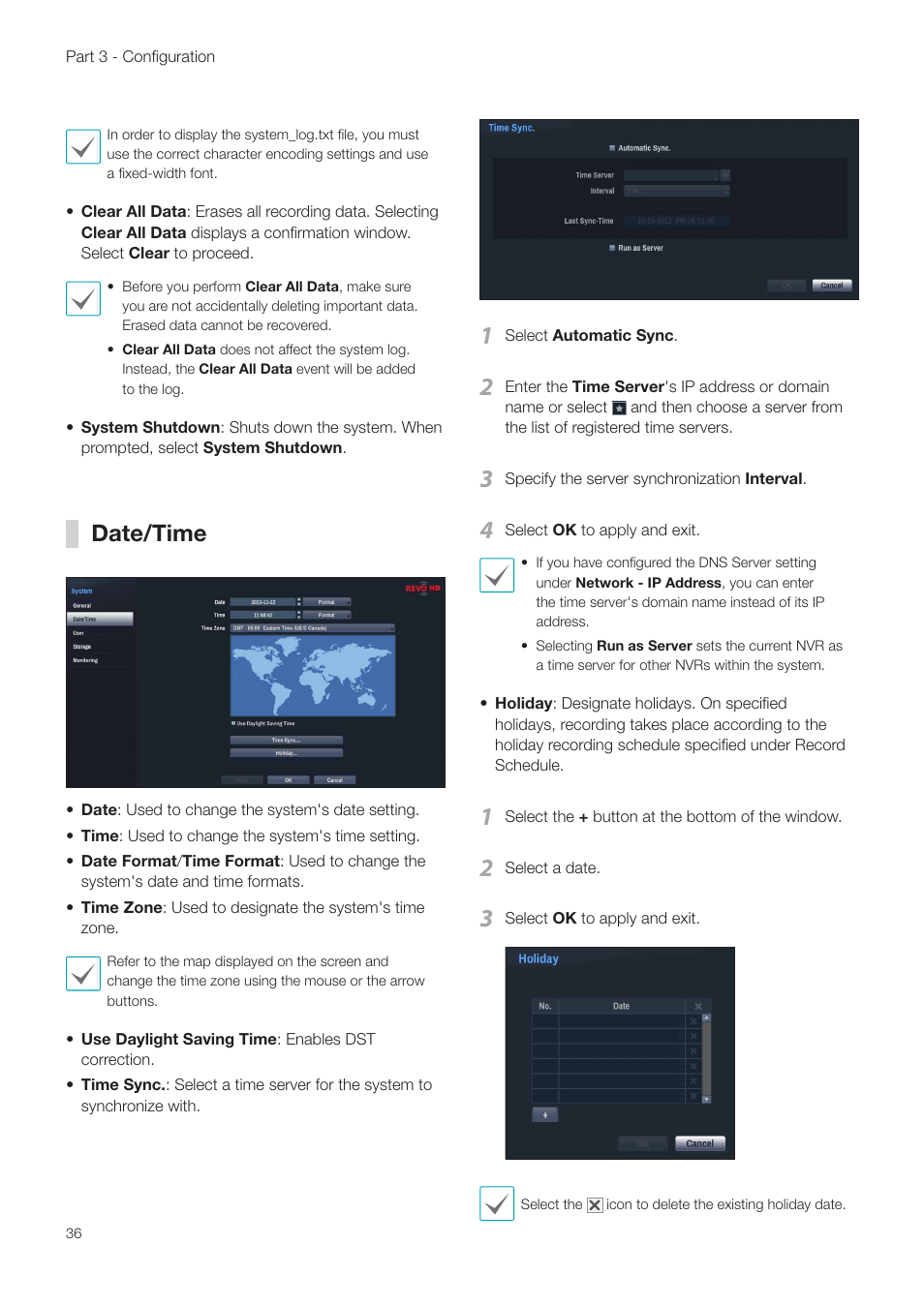 Date/time | Revo NVR User Manual | Page 36 / 82