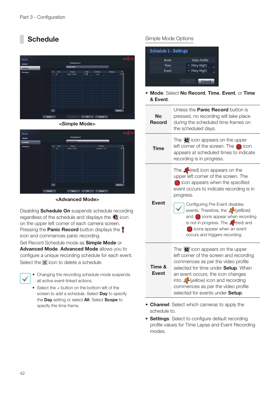 Schedule | Revo NVR User Manual | Page 42 / 82