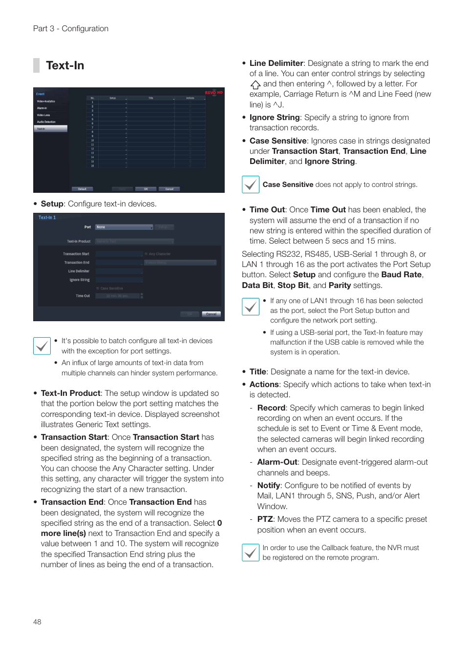 Text-in | Revo NVR User Manual | Page 48 / 82