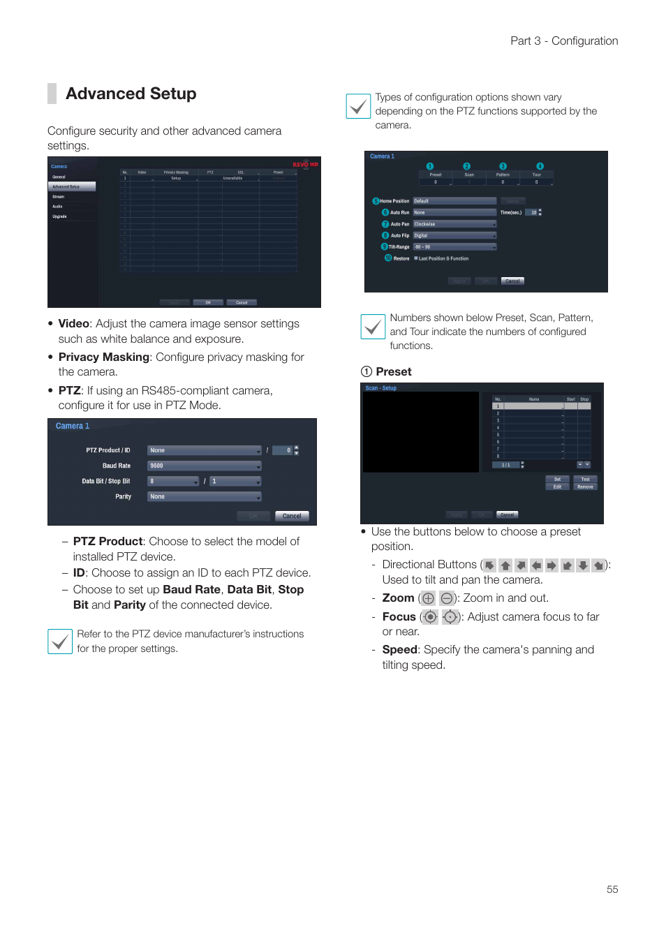 Advanced setup | Revo NVR User Manual | Page 55 / 82