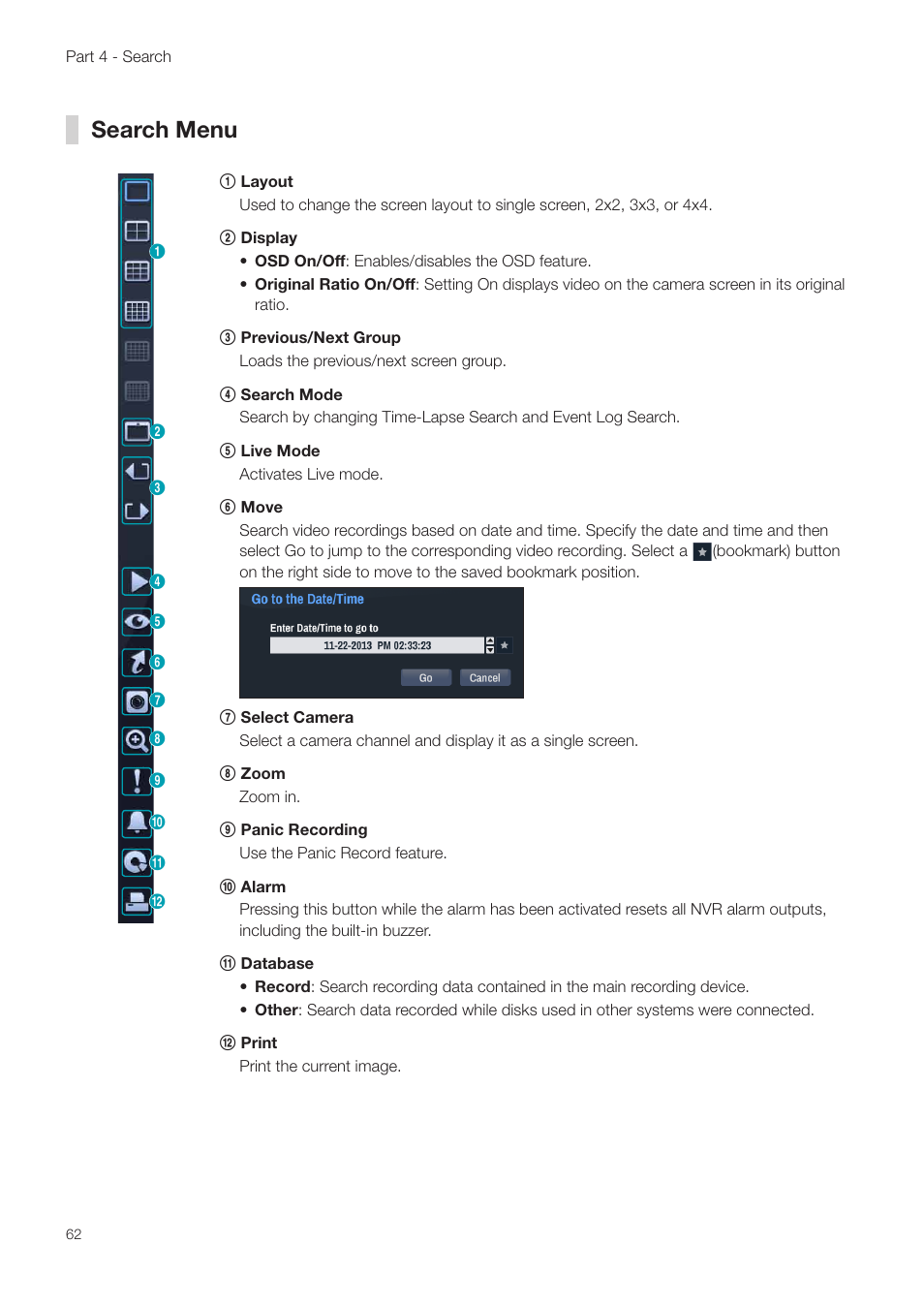 Search menu | Revo NVR User Manual | Page 62 / 82