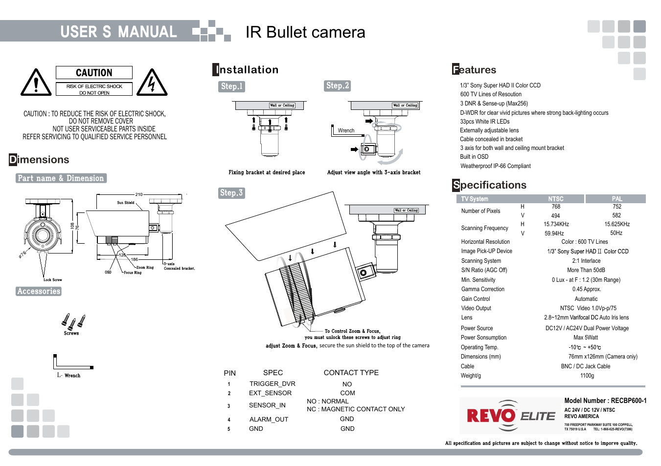 Revo RECBP600-1 User Manual | 12 pages