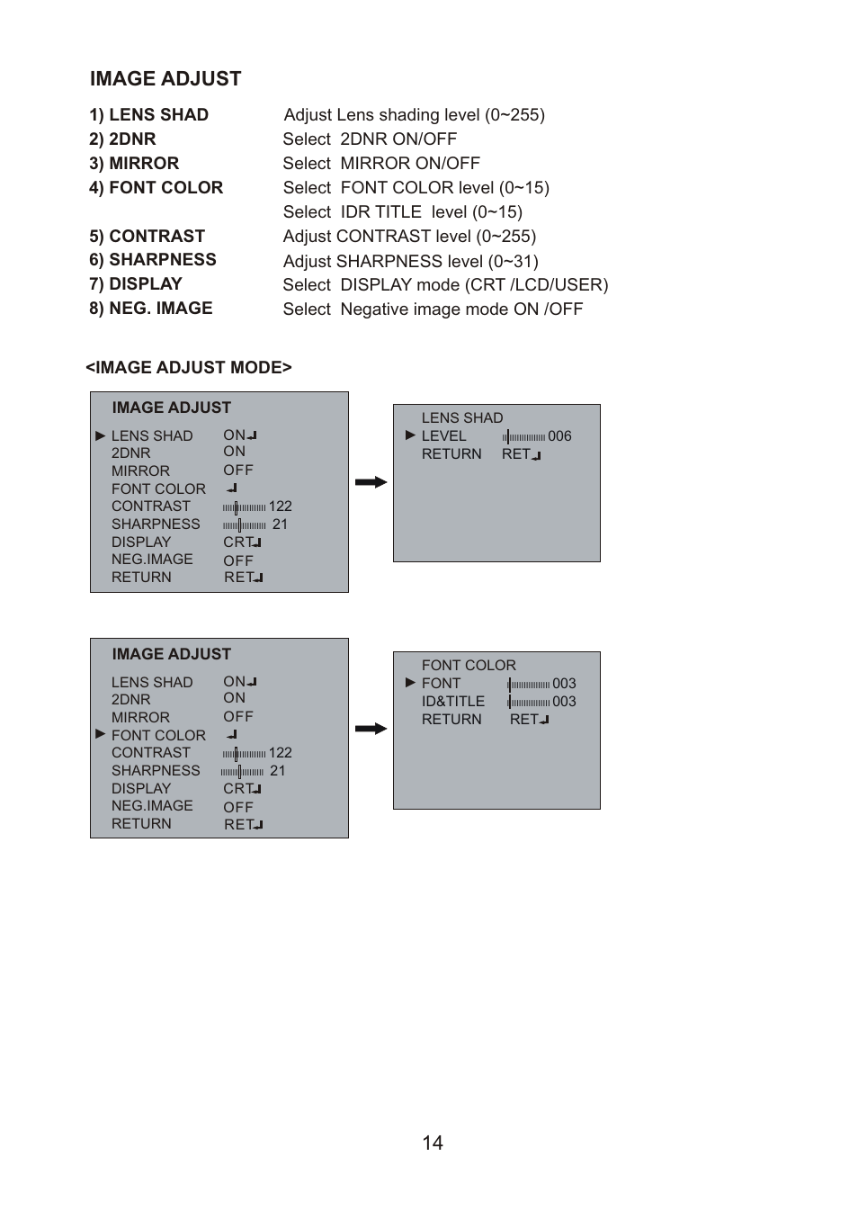 쪽 17, Image adjust | Revo RECDH409-2 User Manual | Page 16 / 20
