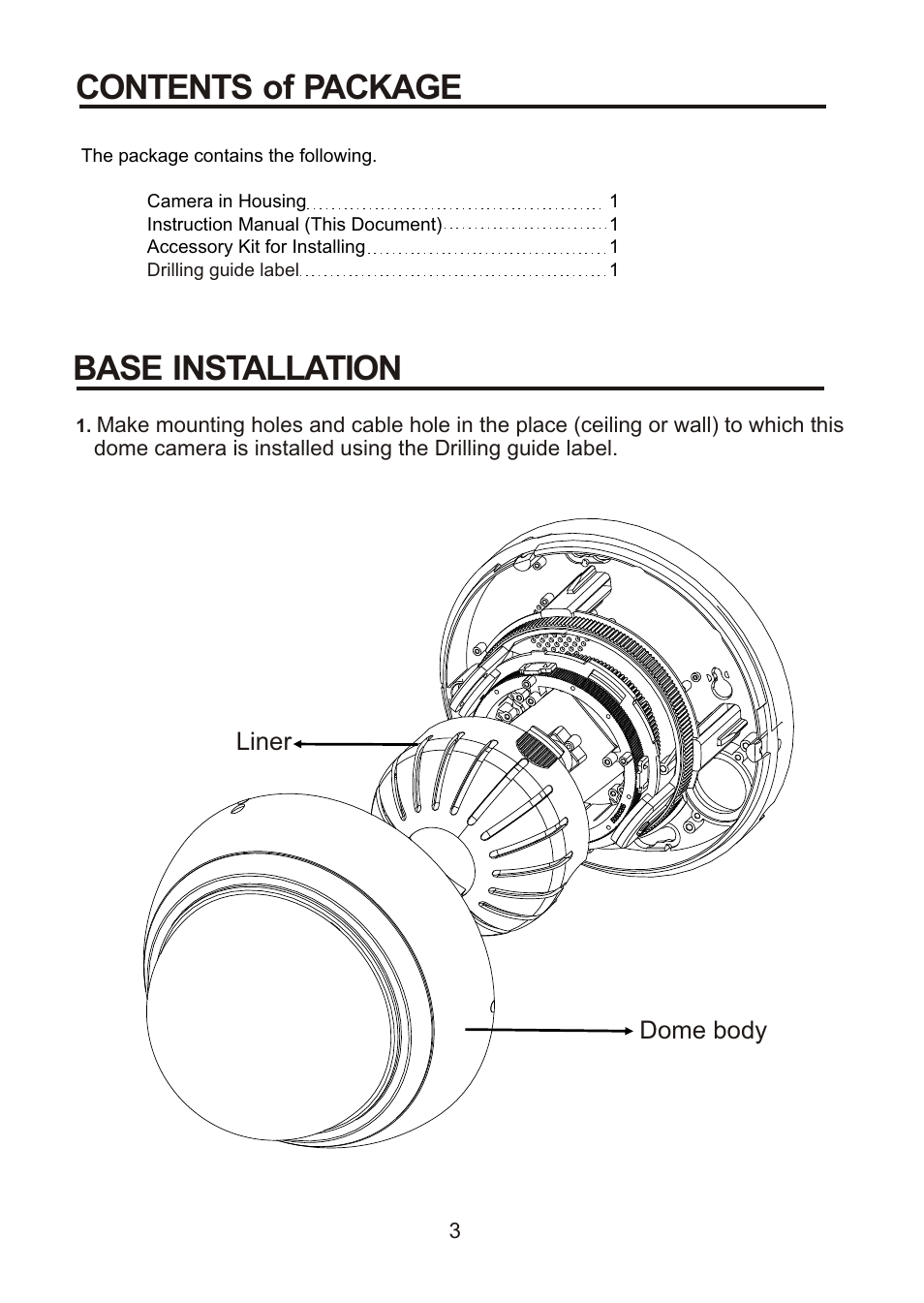 Base installation, Contents of package | Revo RECDH409-2 User Manual | Page 7 / 20