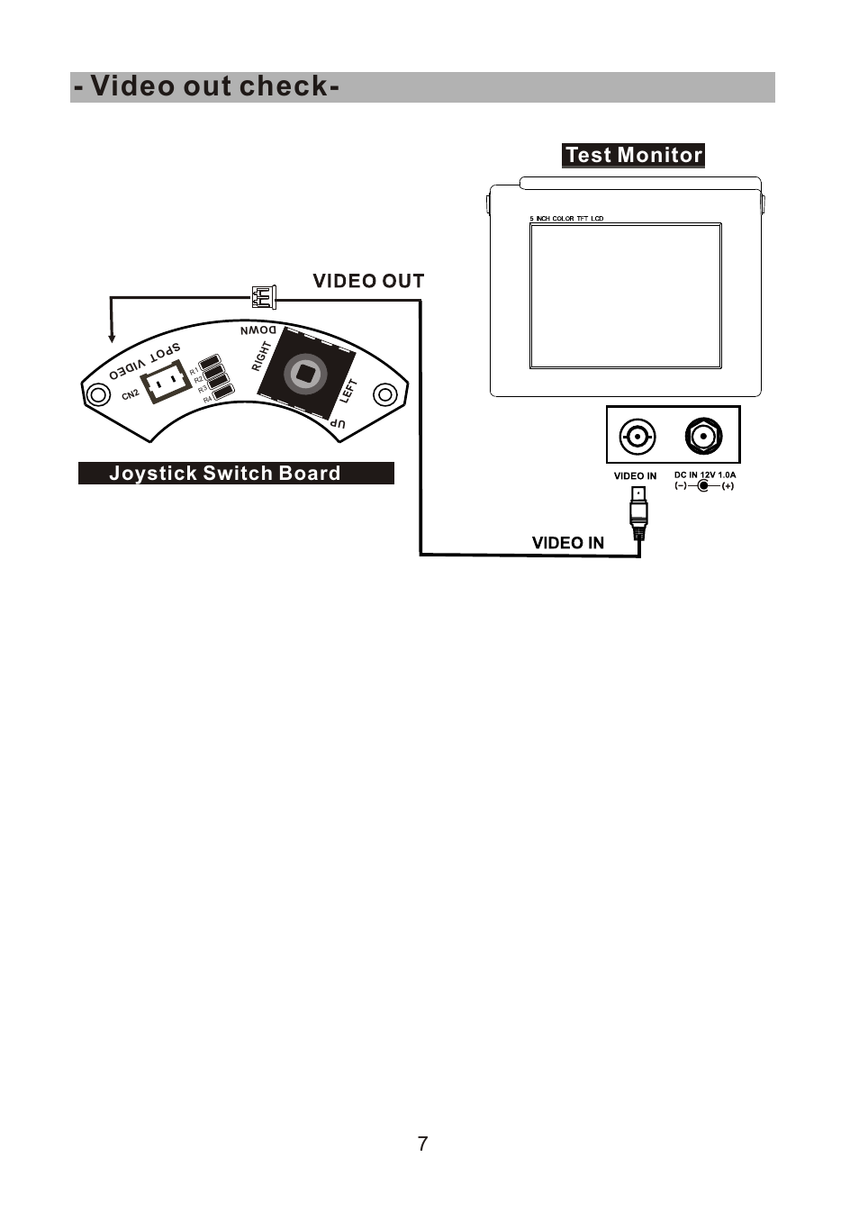 쪽 10, Video out check, Test monitor | Joystick switch board | Revo RECDH409-2 User Manual | Page 9 / 20