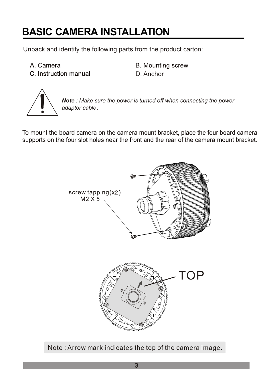 쪽 10, Basic camera installation | Revo RECDH36-1 User Manual | Page 9 / 16