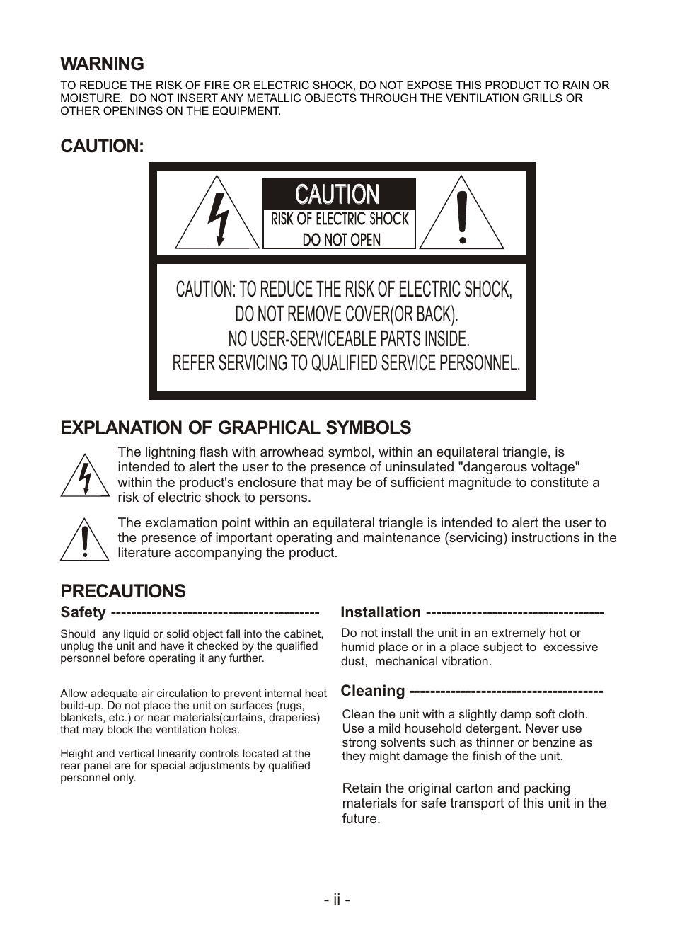 Caution | Revo RECDH36-2 User Manual | Page 2 / 20