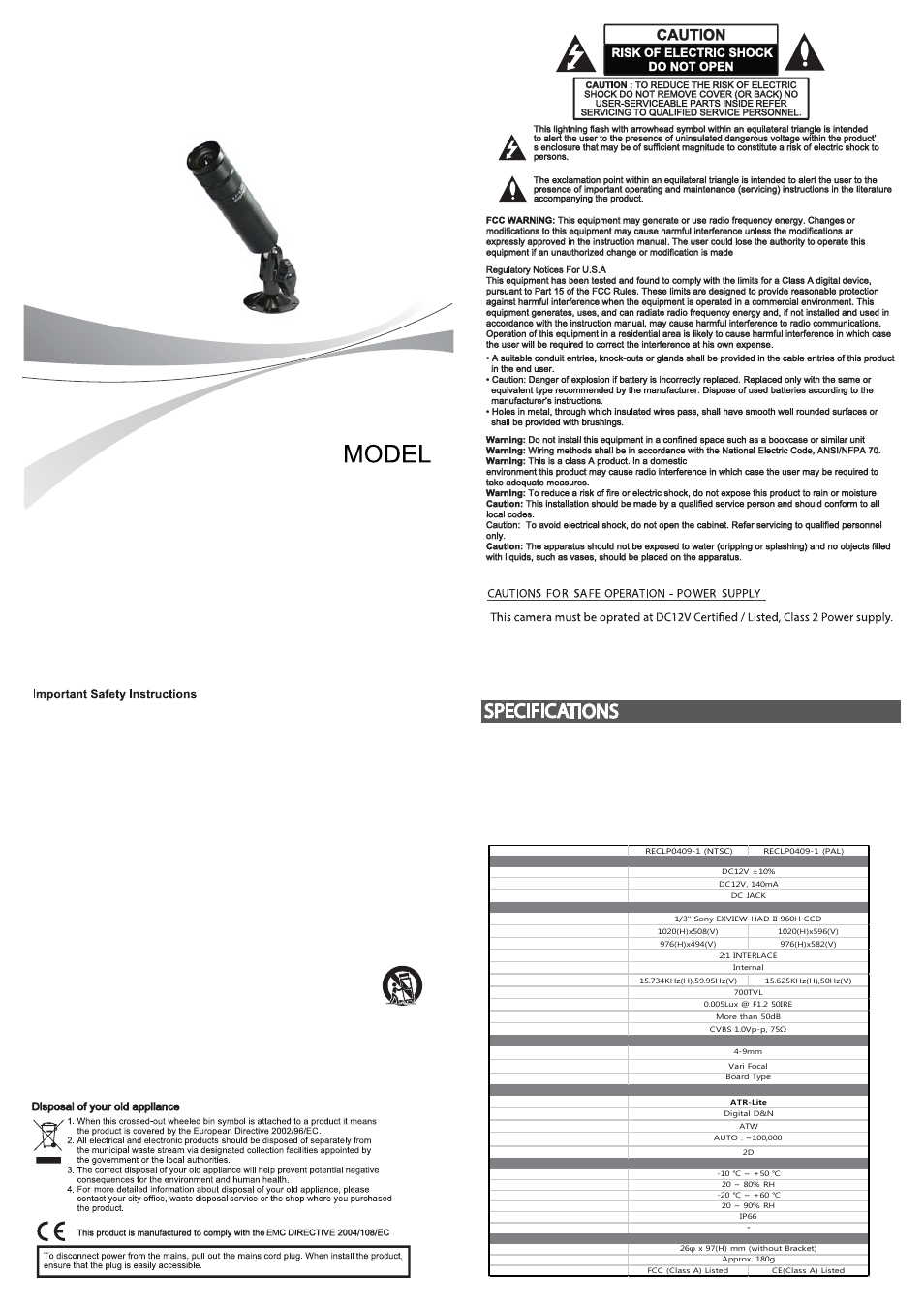 Revo RECLP0409-1 User Manual | 2 pages