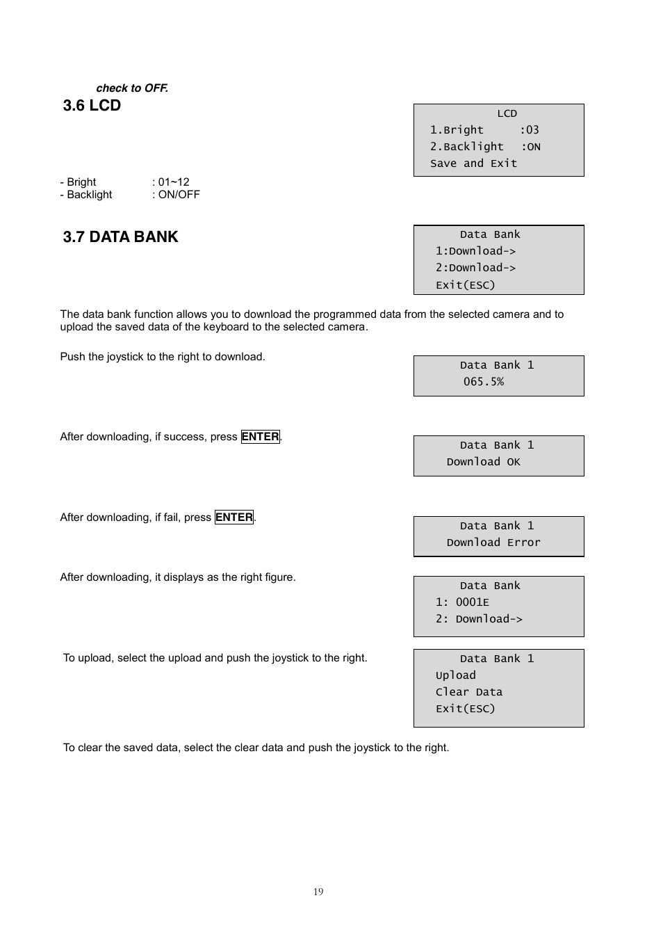 8 initialization, 9 hold time, 6 lcd | 7 data bank | Revo REJCPTZ-1 User Manual | Page 26 / 52