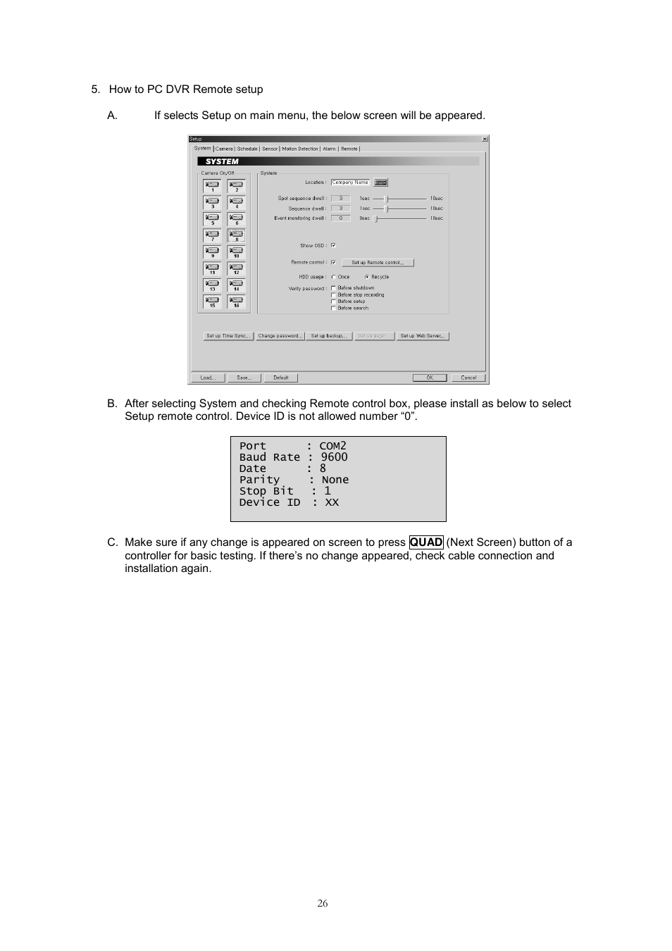 Chapter 6 ² operation, 1 keyboard lock/unlock (hidden command), 2 controlling multiplexer | 1 selecting multiplexer, 2 dome camera selection | Revo REJCPTZ-1 User Manual | Page 33 / 52