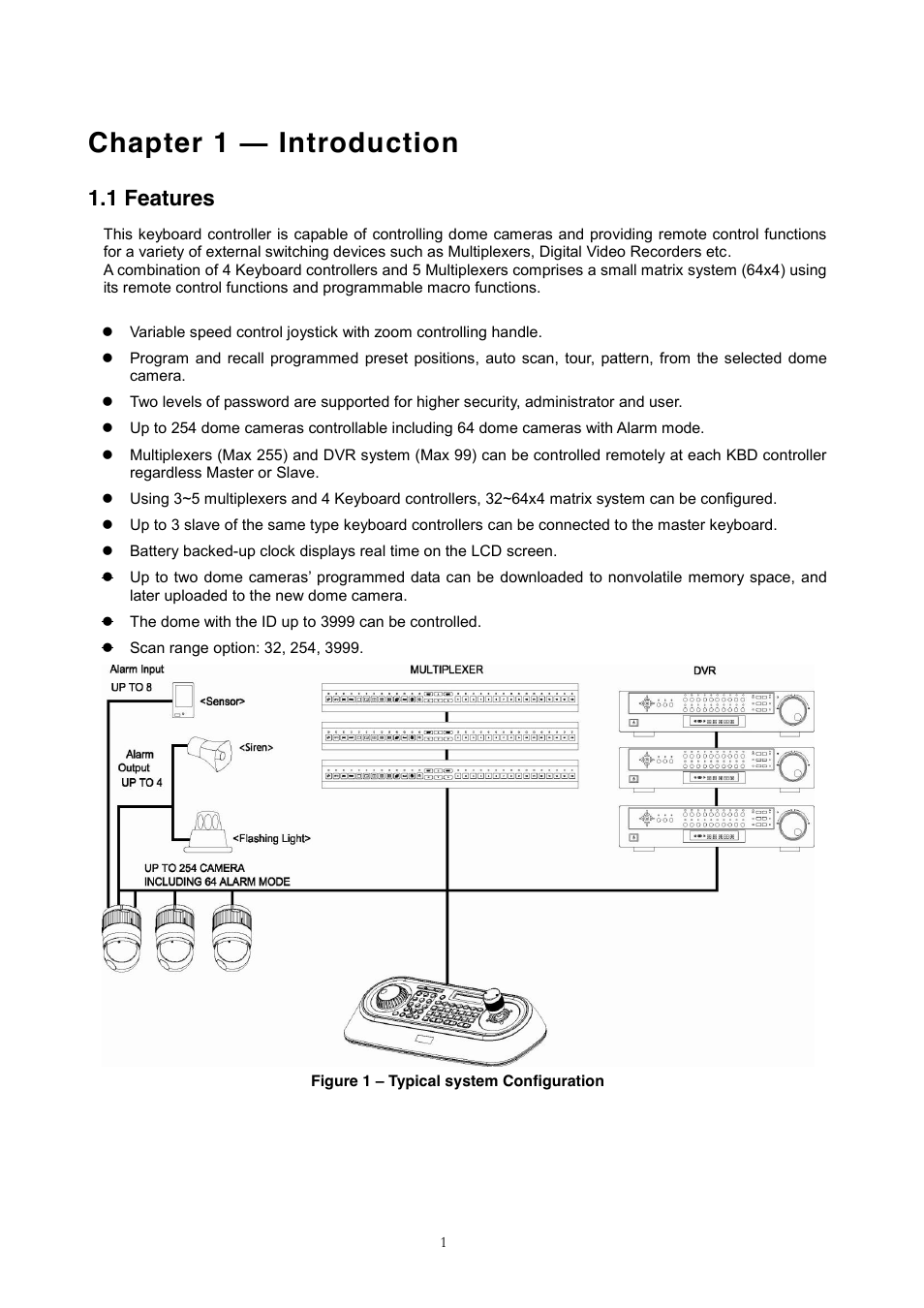 2 package contents, 3 required installation tools, 4 connectors | Chapter 1 ² introduction, 1 features | Revo REJCPTZ-1 User Manual | Page 8 / 52