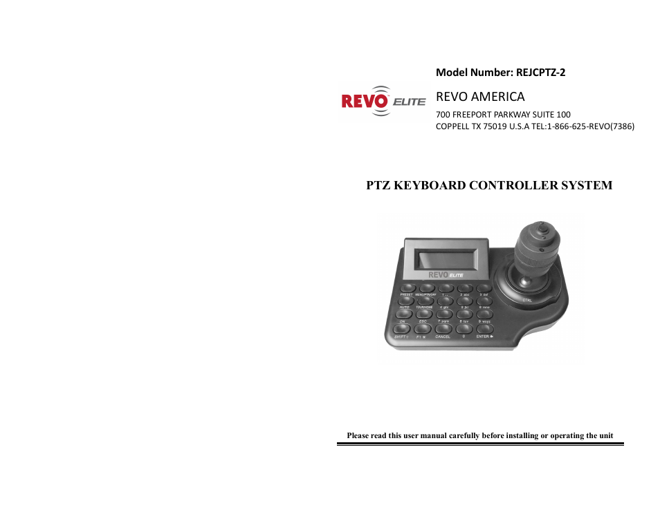 Revo REJCPTZ-2 User Manual | 14 pages