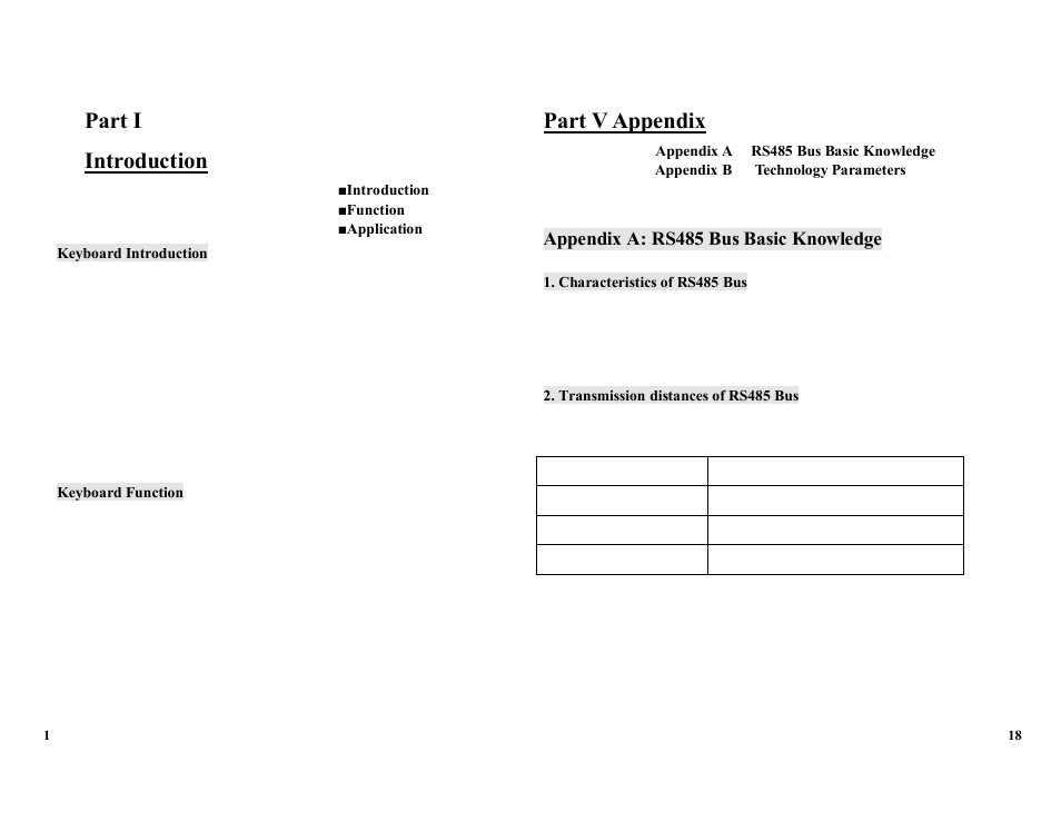Part i, Introduction, Part v appendix | Appendix a: rs485 bus basic knowledge | Revo REJCPTZ-2 User Manual | Page 6 / 14