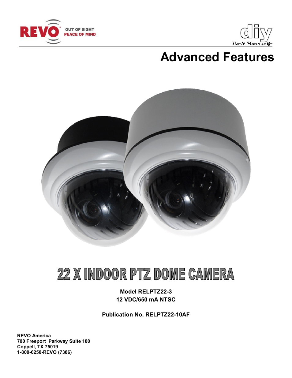 Revo RELPTZ22-3 Advanced Features User Manual | 29 pages