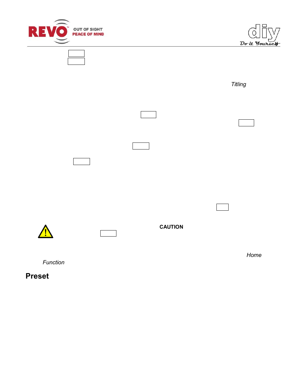 Preset | Revo RELPTZ22-3 Advanced Features User Manual | Page 11 / 29