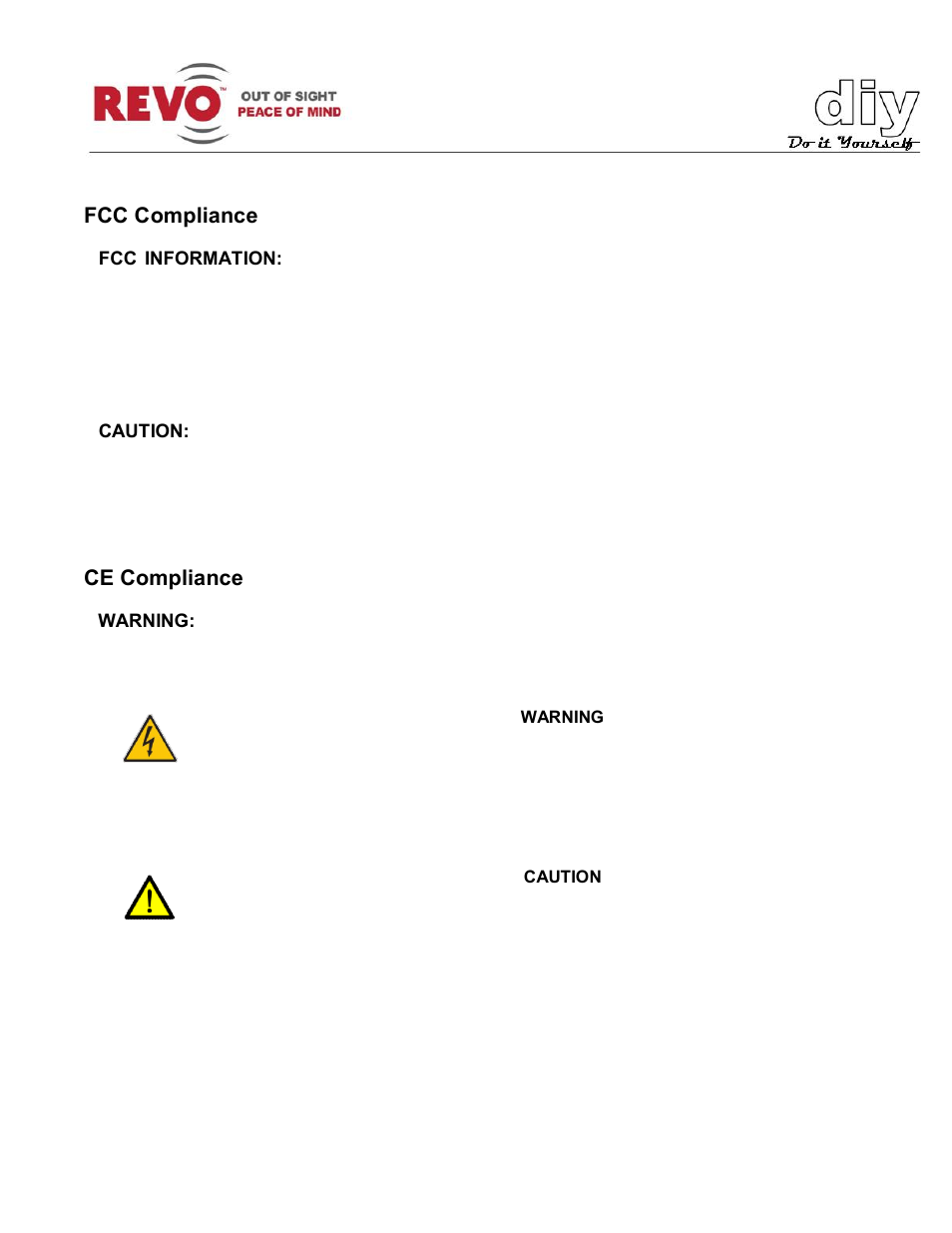 Fcc compliance, Ce compliance | Revo RELPTZ22-3 Advanced Features User Manual | Page 3 / 29