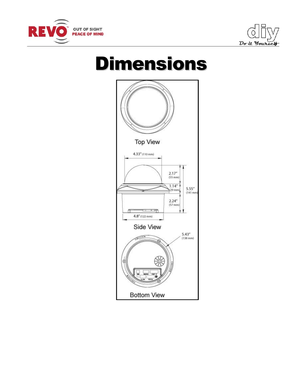 Dimensions | Revo RELPTZ22-3 User Manual User Manual | Page 12 / 44