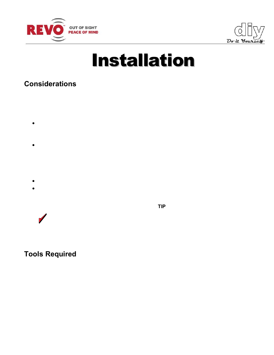 Installation, Considerations, Tools required | Revo RELPTZ22-3 User Manual User Manual | Page 14 / 44