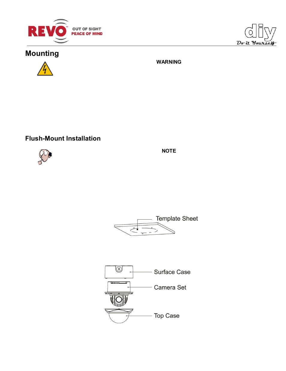 Mounting, Flush-mount installation | Revo RELPTZ22-3 User Manual User Manual | Page 15 / 44