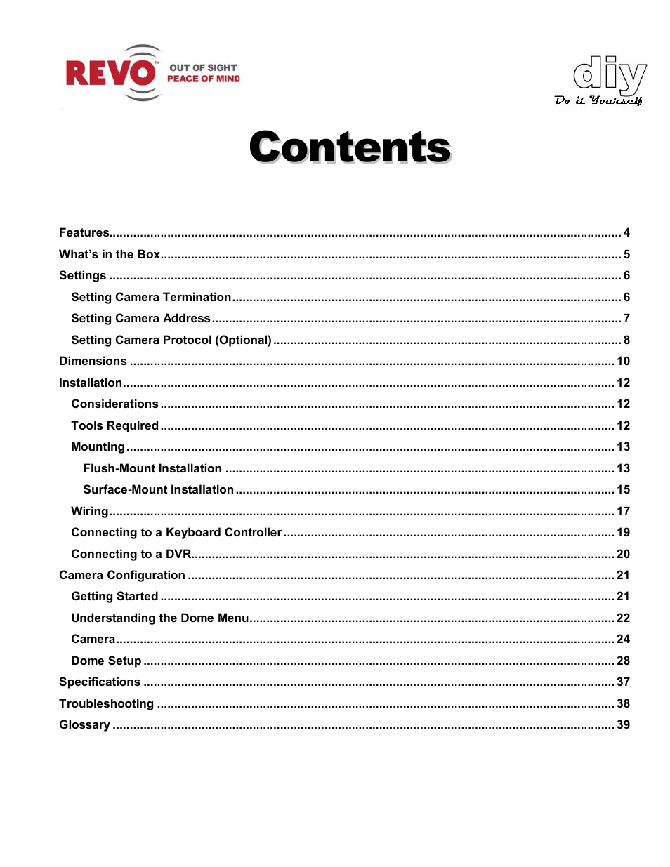 Revo RELPTZ22-3 User Manual User Manual | Page 5 / 44