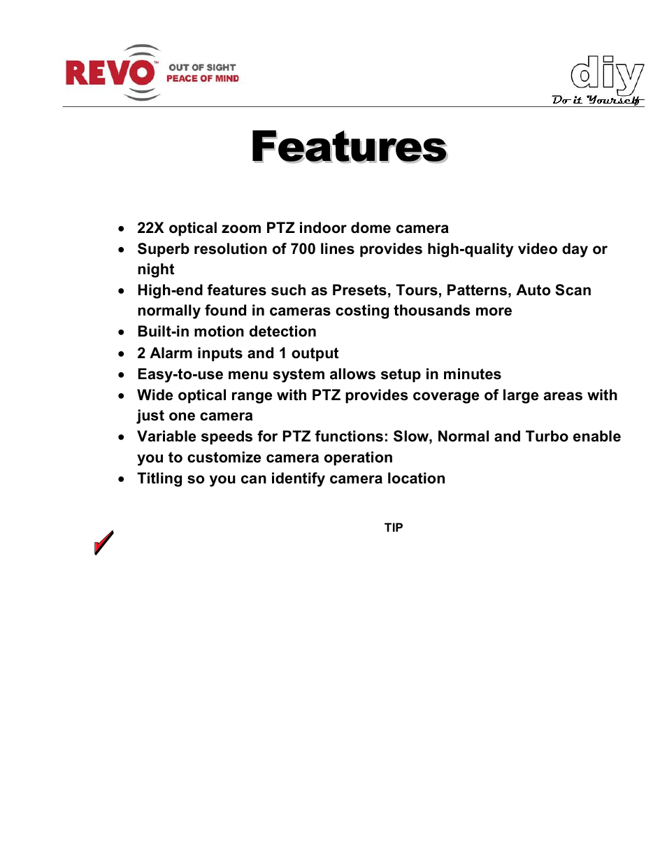 Features | Revo RELPTZ22-3 User Manual User Manual | Page 6 / 44