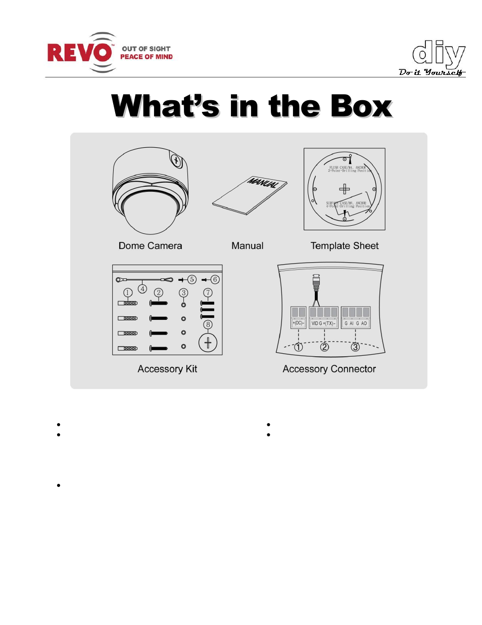 What’s in the box | Revo RELPTZ22-3 User Manual User Manual | Page 7 / 44