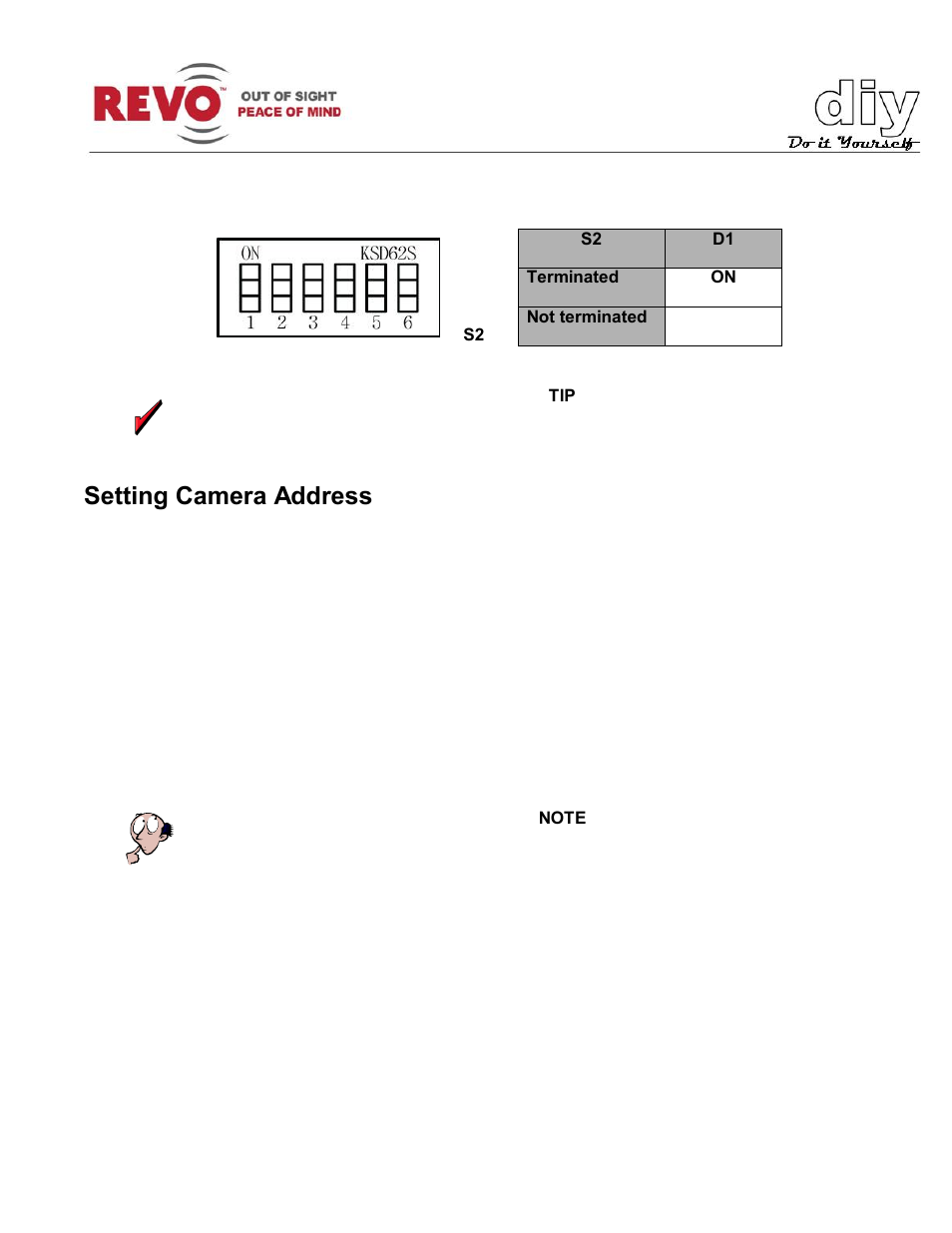 Setting camera address | Revo RELPTZ22-3 User Manual User Manual | Page 9 / 44