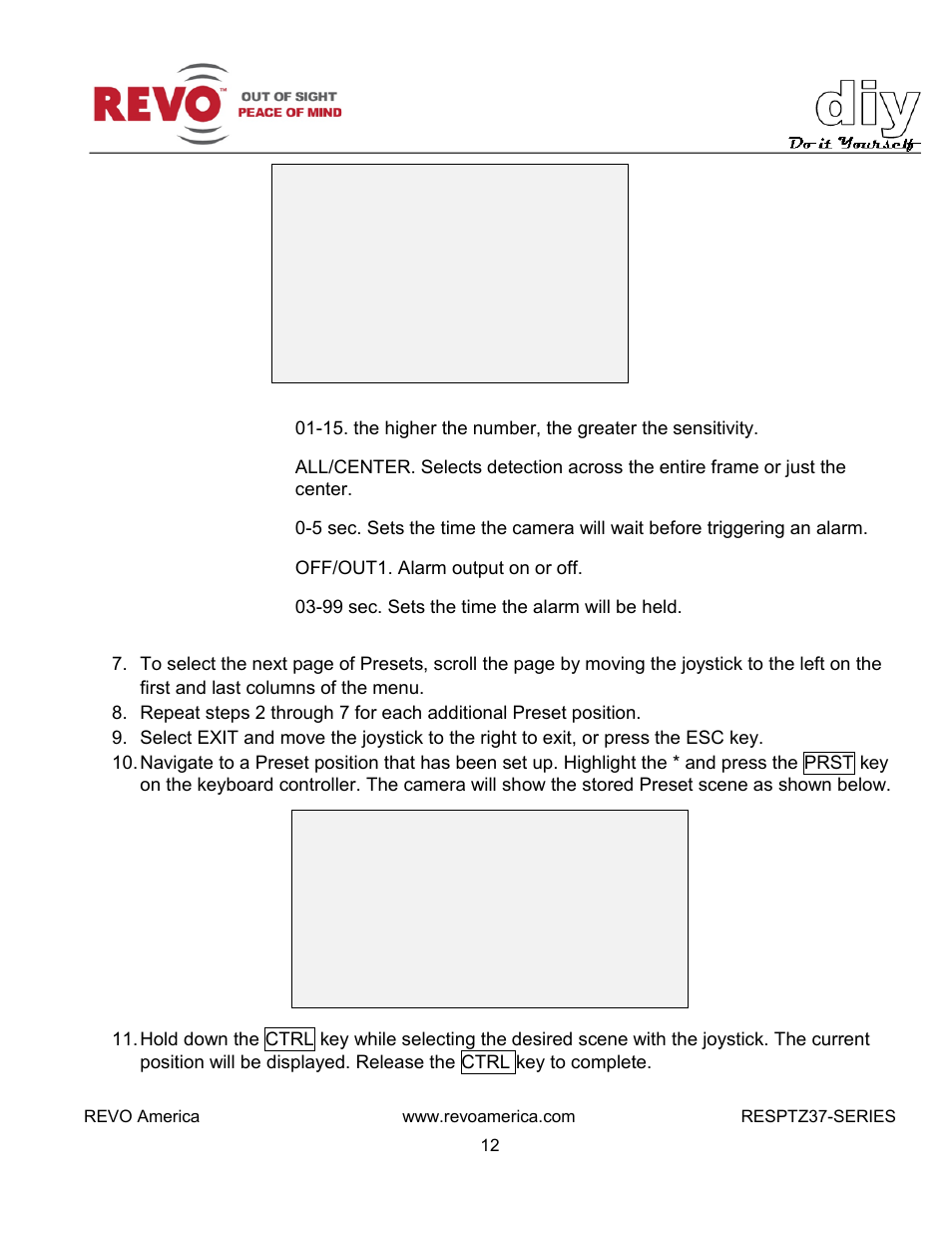 Revo RESPTZ37-1/HSC/HSW Advanced Features User Manual | Page 14 / 30