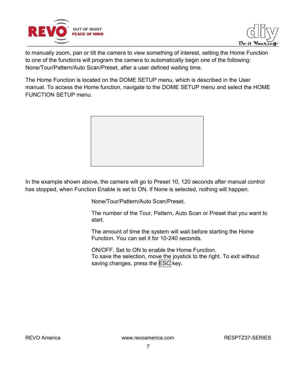 Revo RESPTZ37-1/HSC/HSW Advanced Features User Manual | Page 9 / 30