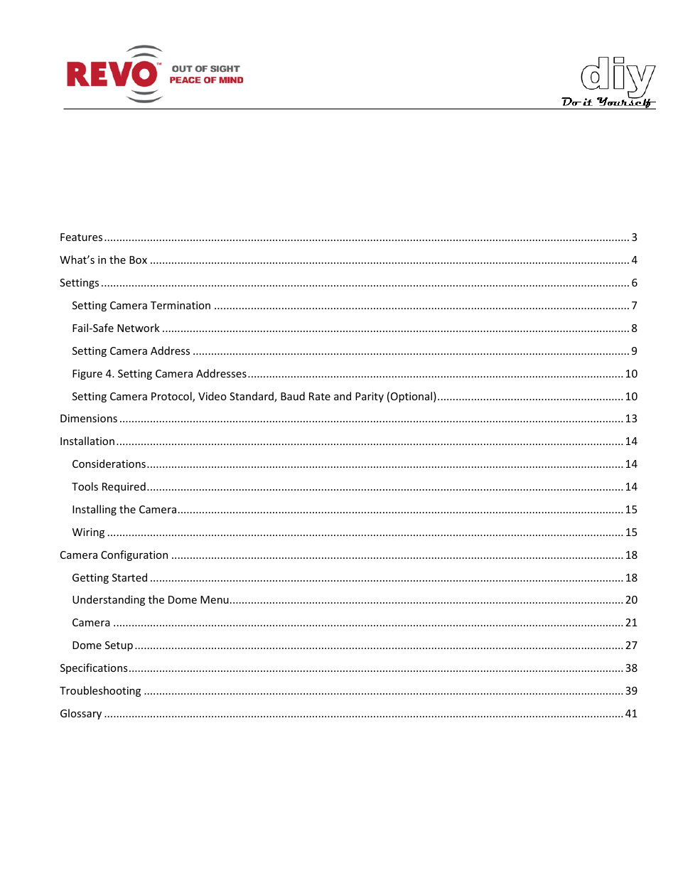 Revo RESPTZ37-1/HSC/HSW User Manual User Manual | Page 4 / 46