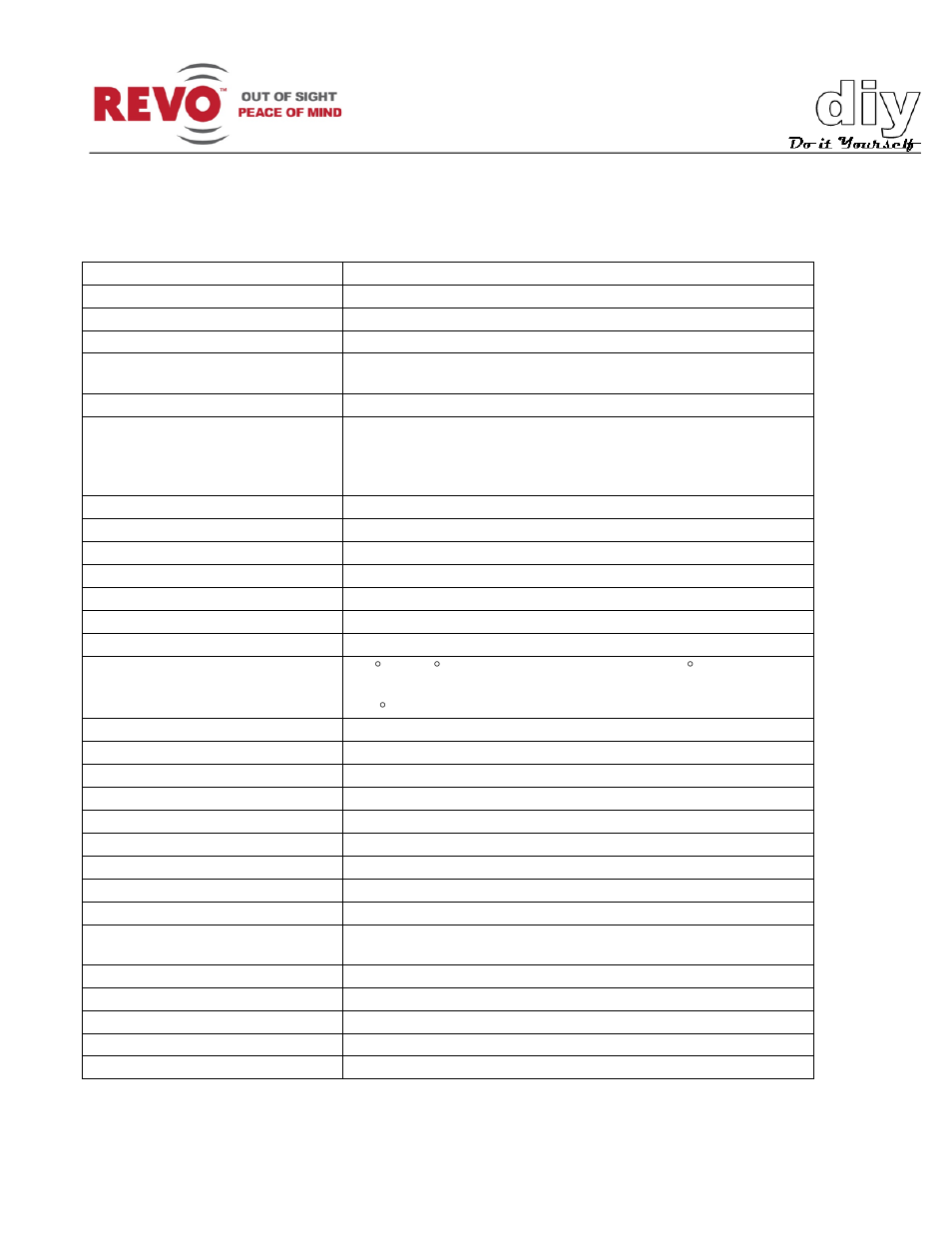 Specifications | Revo RESPTZ37-1/HSC/HSW User Manual User Manual | Page 40 / 46
