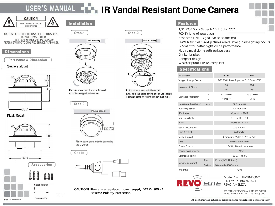 Revo REVDM700-2 User Manual | 1 page