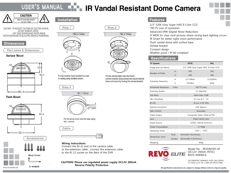 Revo REVDM700-2RC User Manual | 1 page