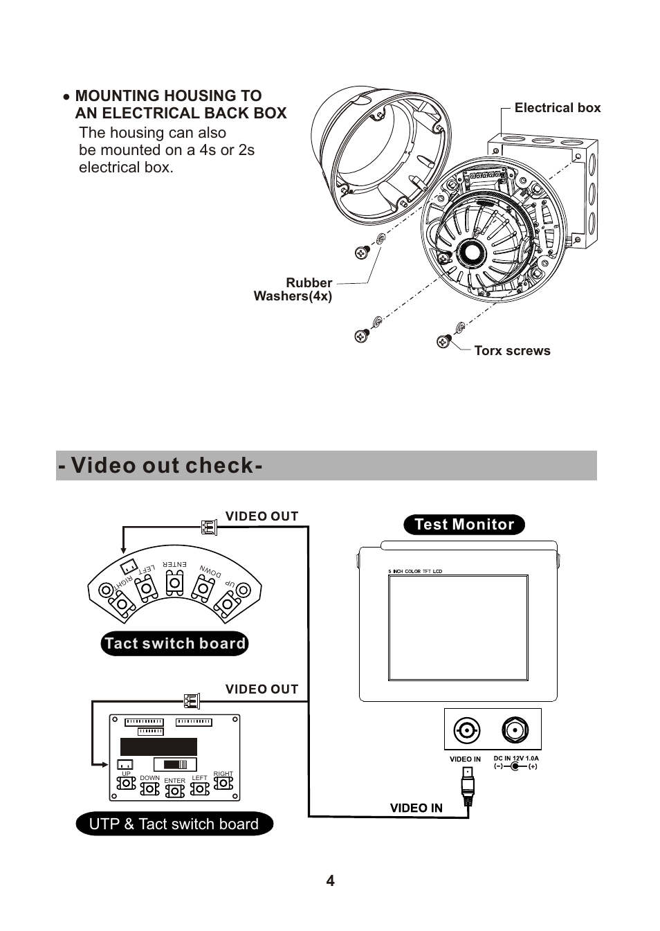 Video out check, Rubber washers(4x) | Revo REVDN600-1 User Manual | Page 8 / 16