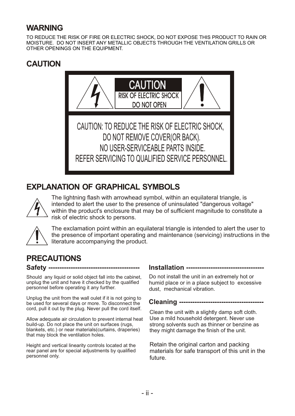 Caution | Revo REVDN600-2 User Manual | Page 2 / 20