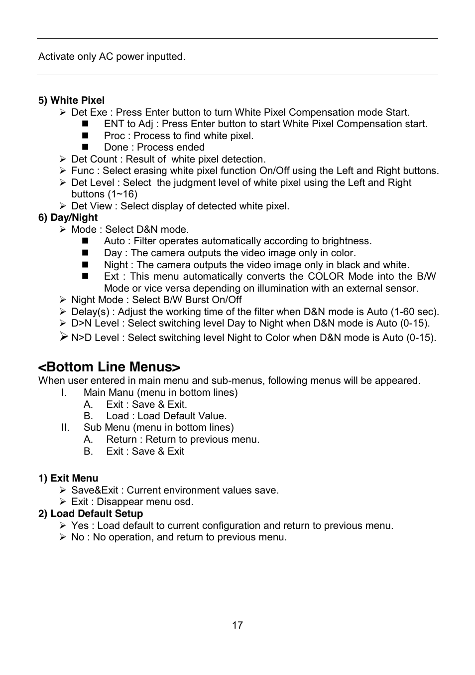Bottom line menus | Revo REVDN650-1 User Manual | Page 18 / 24