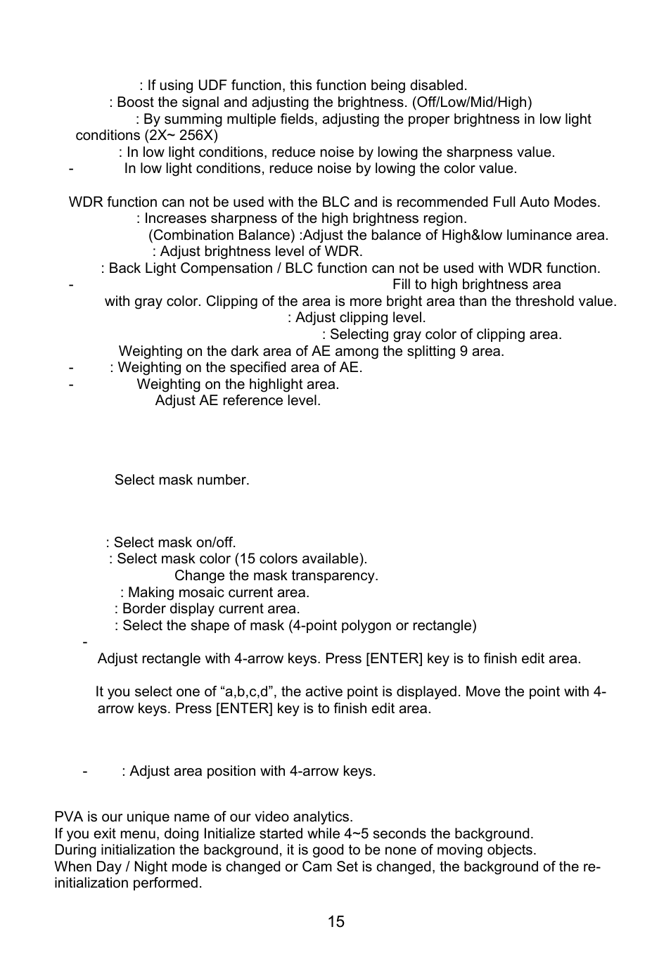 Mask, Pva/pva+ (personal video analytics | Revo REVDN700E-2 User Manual | Page 15 / 30