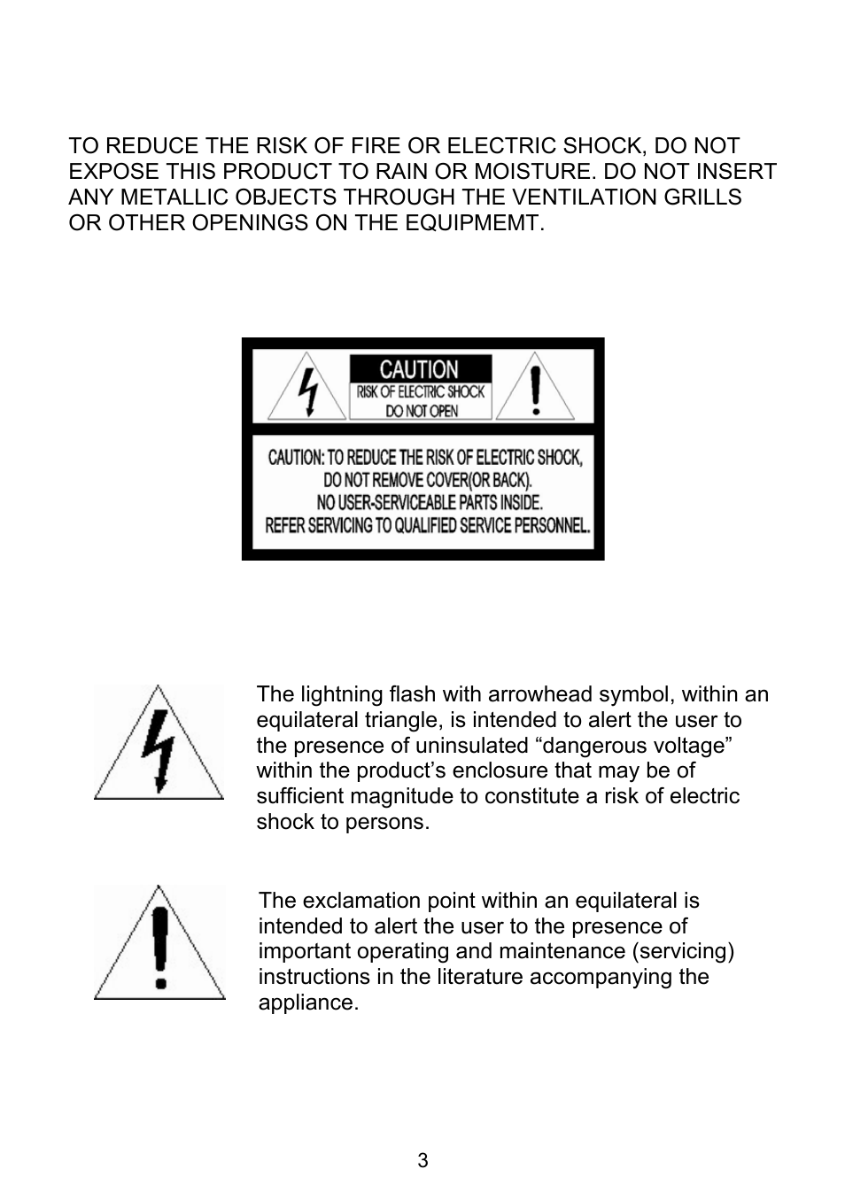 Warning, Caution, Explanation of graphical symbols | Revo REVDN700E-2 User Manual | Page 3 / 30