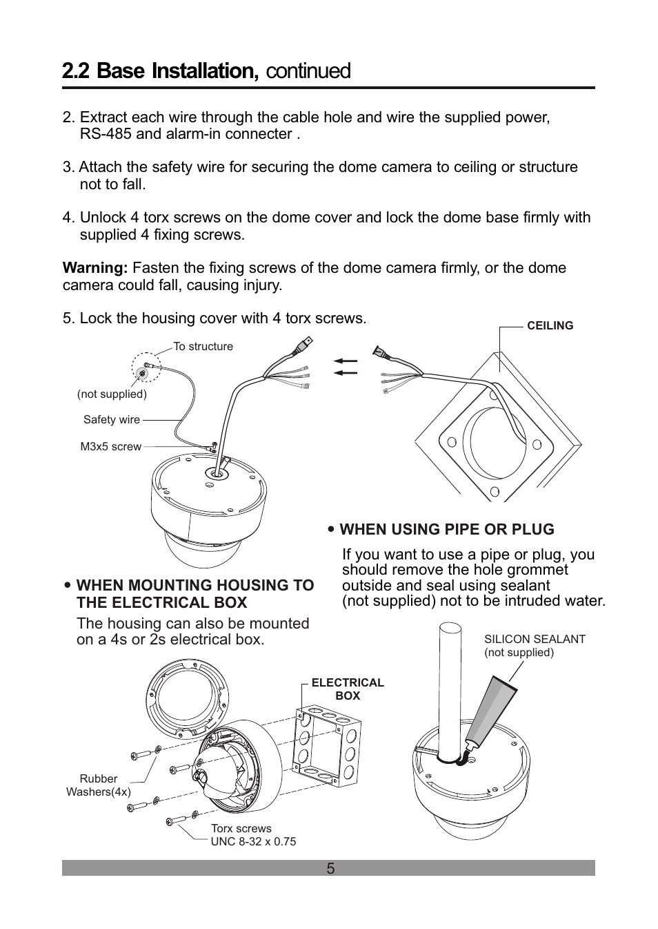 쪽 10, 2 base installation, continued | Revo REVDPTZ10-1 User Manual | Page 10 / 36
