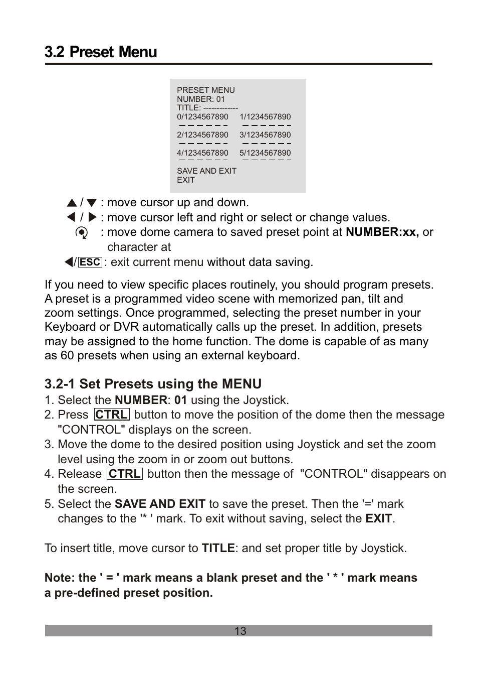 쪽 18, 2 preset menu, 1 set presets using the menu | Revo REVDPTZ10-1 User Manual | Page 18 / 36