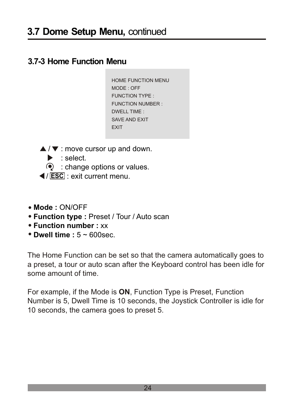 쪽 29, 7 dome setup menu, continued | Revo REVDPTZ10-1 User Manual | Page 29 / 36