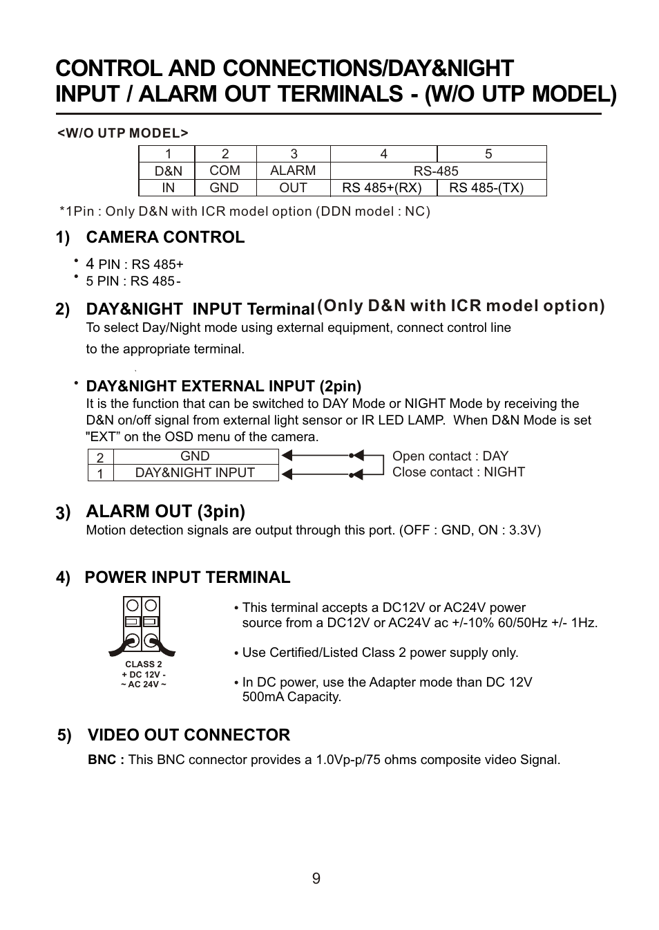 쪽 15, Alarm out (3pin) 3 | Revo REXN600-1 User Manual | Page 14 / 16